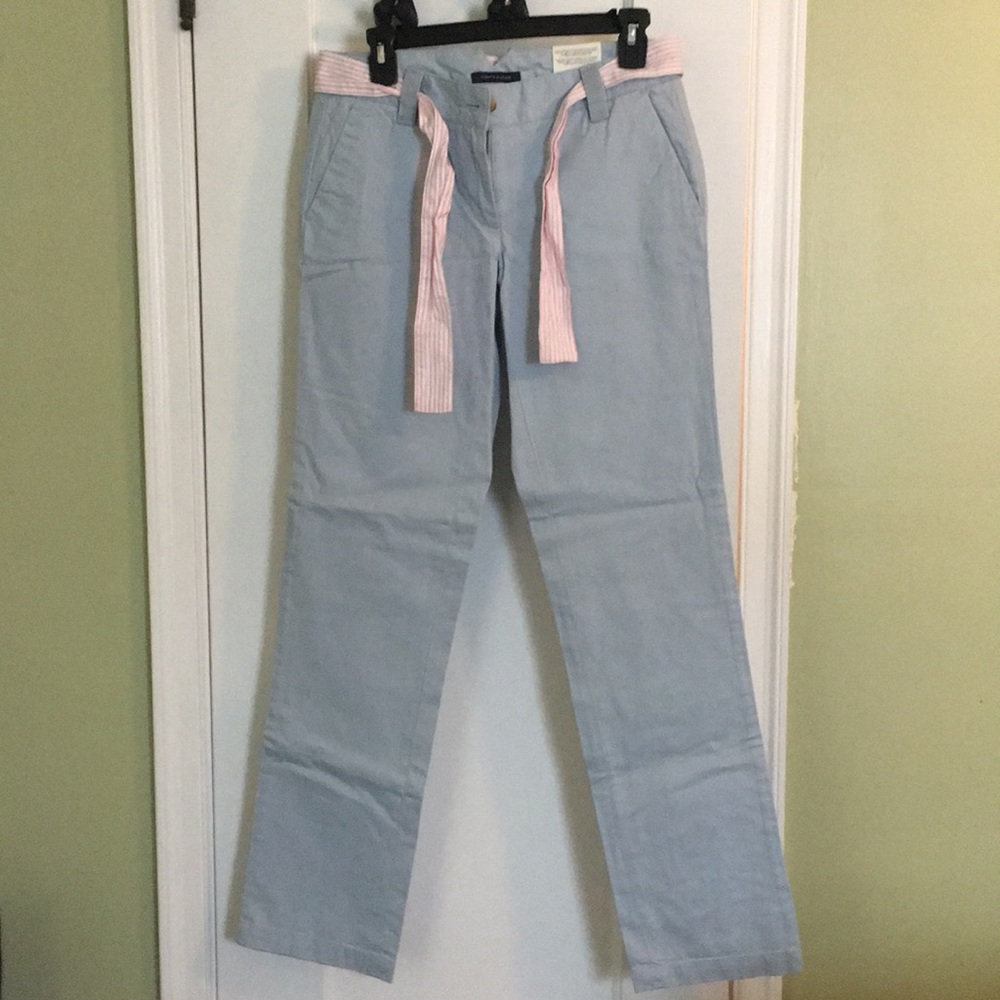 Tommy Hilfiger blue trouser with striped belt
